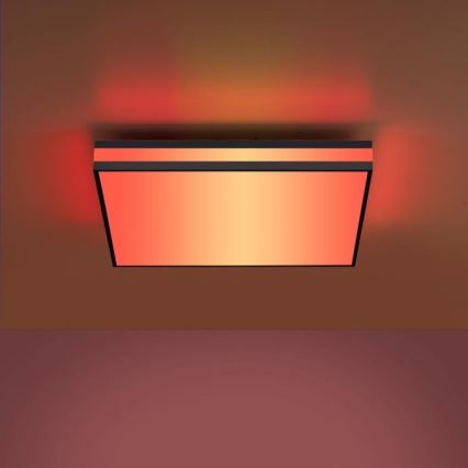 JUST LIGHT. 14110-18 - LED RGBW Prigušiva plafonjera MARIO BLACK LED/19,5W/230V 2700-5000K + Daljinski upravljač