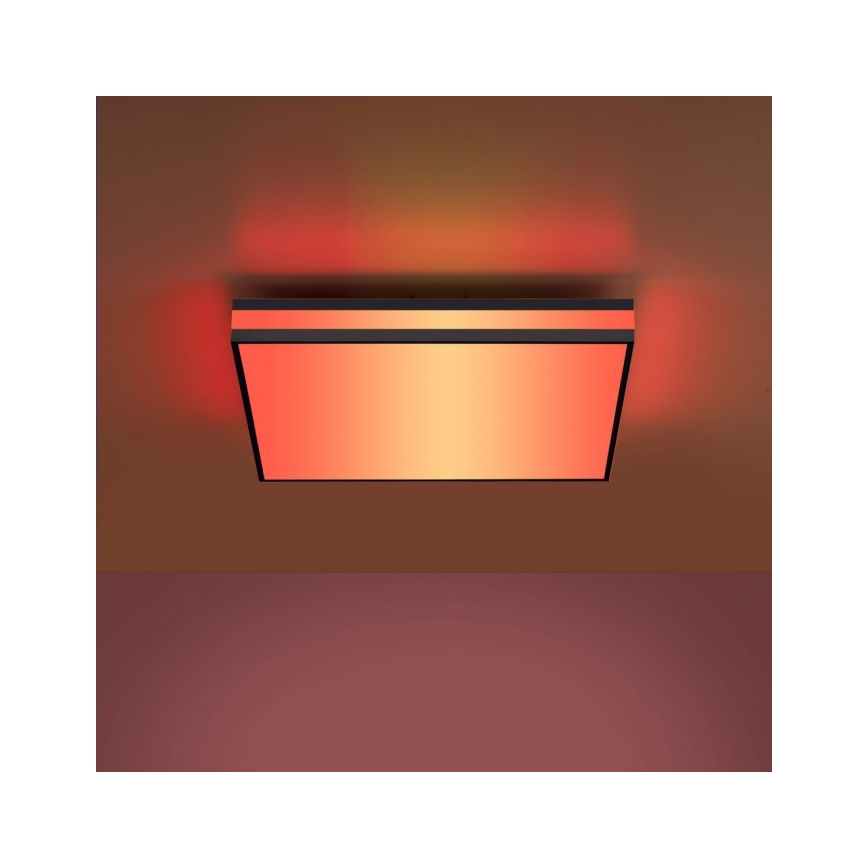 JUST LIGHT. 14110-18 - LED RGBW Prigušiva plafonjera MARIO BLACK LED/19,5W/230V 2700-5000K + Daljinski upravljač