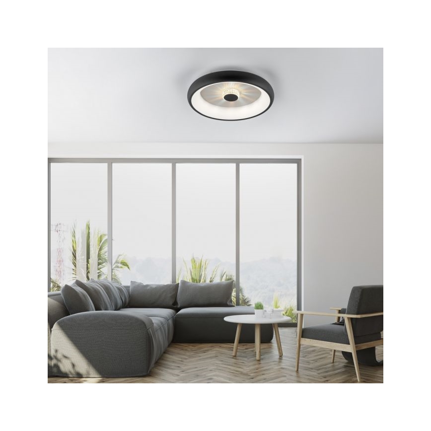 JUST LIGHT. 14384-18 - LED Prigušiva plafonjera VERTIGO LED/29W/230V 2700-5000K crno + Daljinski upravljač