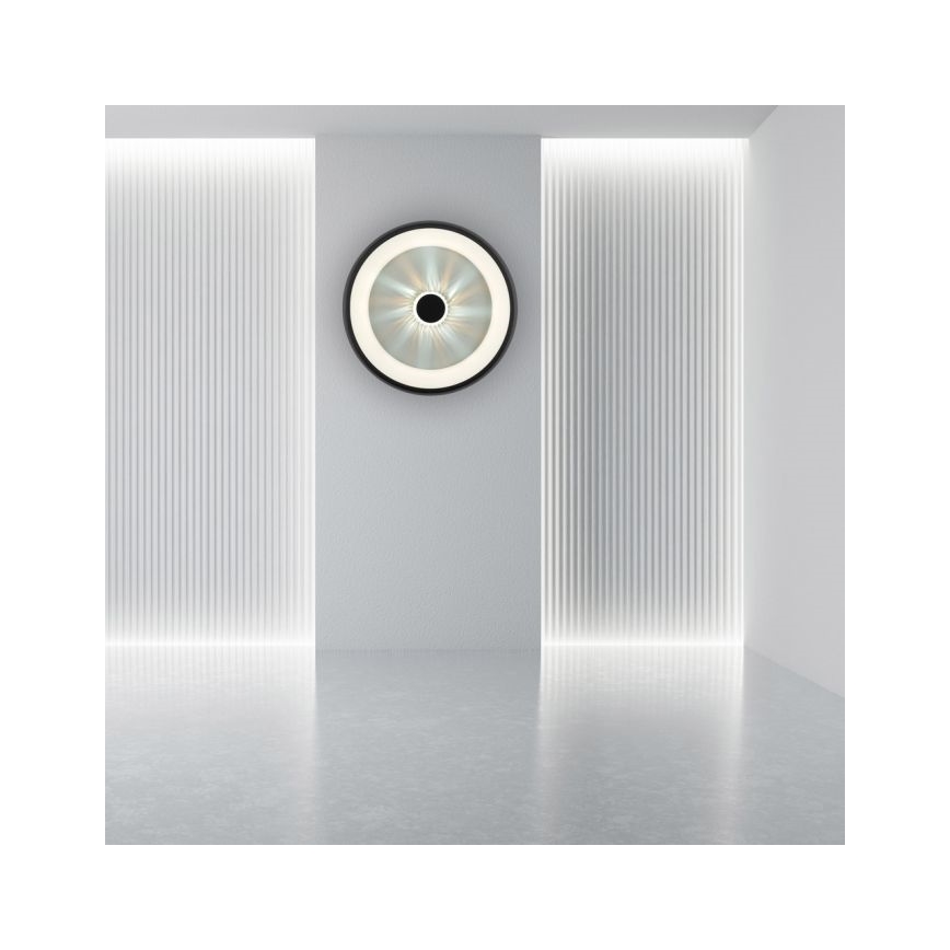 JUST LIGHT. 14384-18 - LED Prigušiva plafonjera VERTIGO LED/29W/230V 2700-5000K crno + Daljinski upravljač