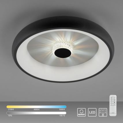 JUST LIGHT. 14384-18 - LED Prigušiva plafonjera VERTIGO LED/29W/230V 2700-5000K crno + Daljinski upravljač
