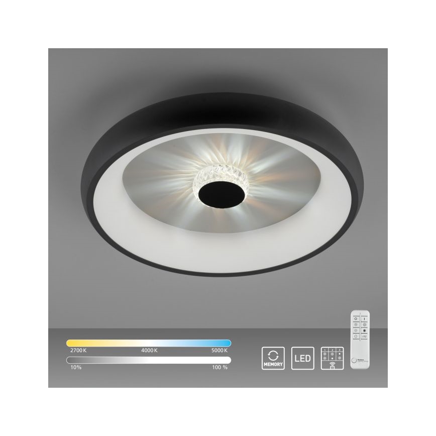 JUST LIGHT. 14384-18 - LED Prigušiva plafonjera VERTIGO LED/29W/230V 2700-5000K crno + Daljinski upravljač