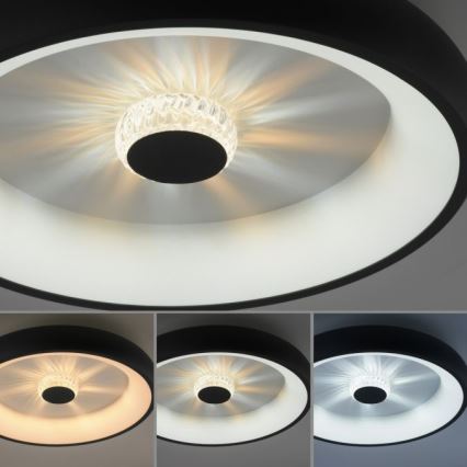 JUST LIGHT. 14384-18 - LED Prigušiva plafonjera VERTIGO LED/29W/230V 2700-5000K crno + Daljinski upravljač