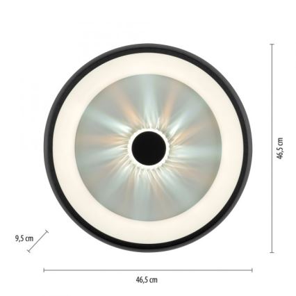JUST LIGHT. 14384-18 - LED Prigušiva plafonjera VERTIGO LED/29W/230V 2700-5000K crno + Daljinski upravljač