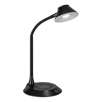 JUST LIGHT. 14414-18 - LED prigušiva fleksibilna dodirna stona lampa sa bežičnim punjenjem PUCKI LED/4,5W/230V crna