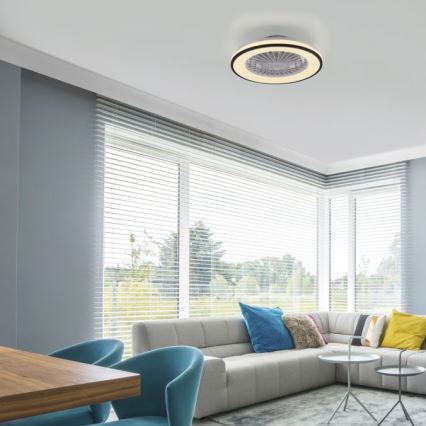 JUST LIGHT. 14447-18 - LED RGBW prigušiva plafonski ventilator sa svetlom LENO LED/44W/230V 3000-6500K prečnik 48,6 cm bela + daljinski upravljač