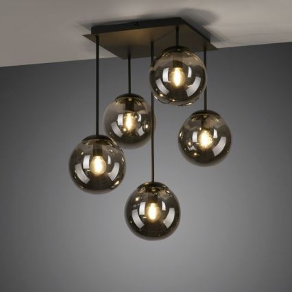 JUST LIGHT. 14602-18 - Viseći luster WIDOW 5xE14/25W/230V crno