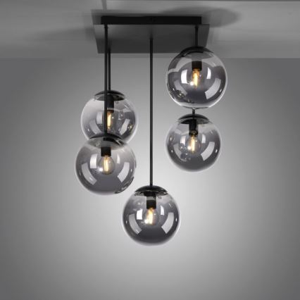 JUST LIGHT. 14602-18 - Viseći luster WIDOW 5xE14/25W/230V crno