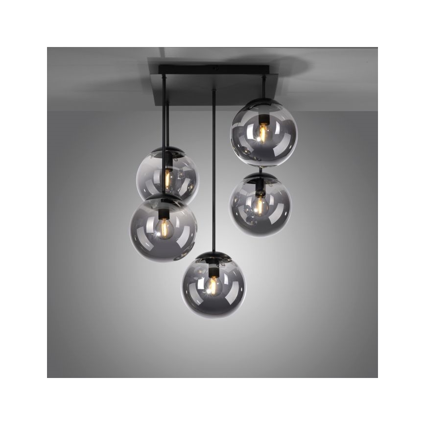 JUST LIGHT. 14602-18 - Viseći luster WIDOW 5xE14/25W/230V crno