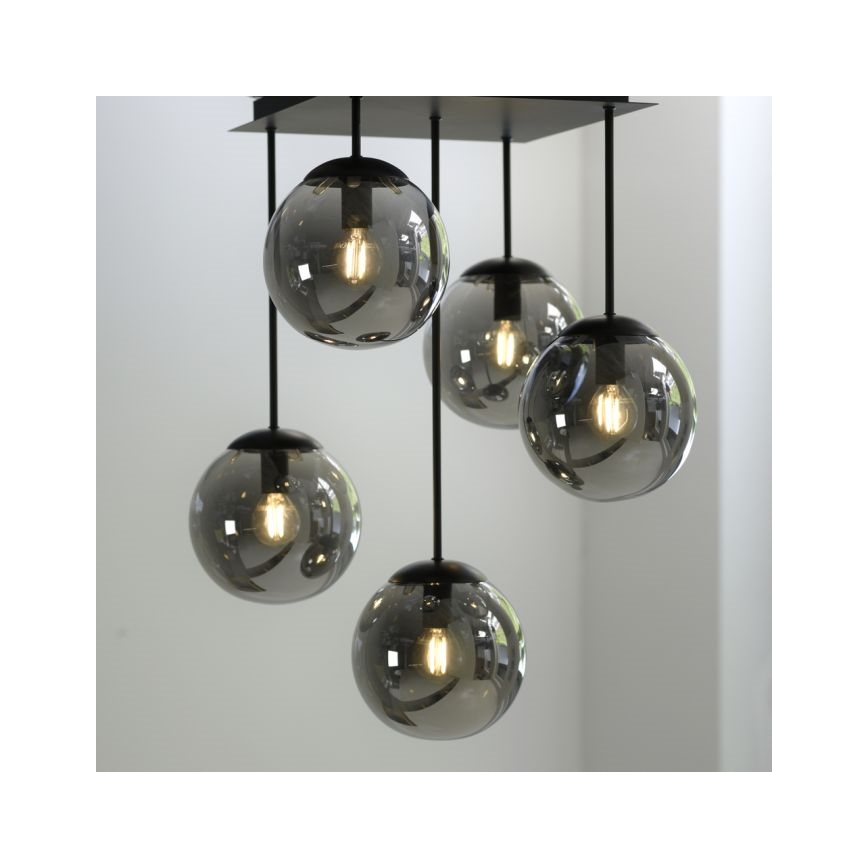 JUST LIGHT. 14602-18 - Viseći luster WIDOW 5xE14/25W/230V crno
