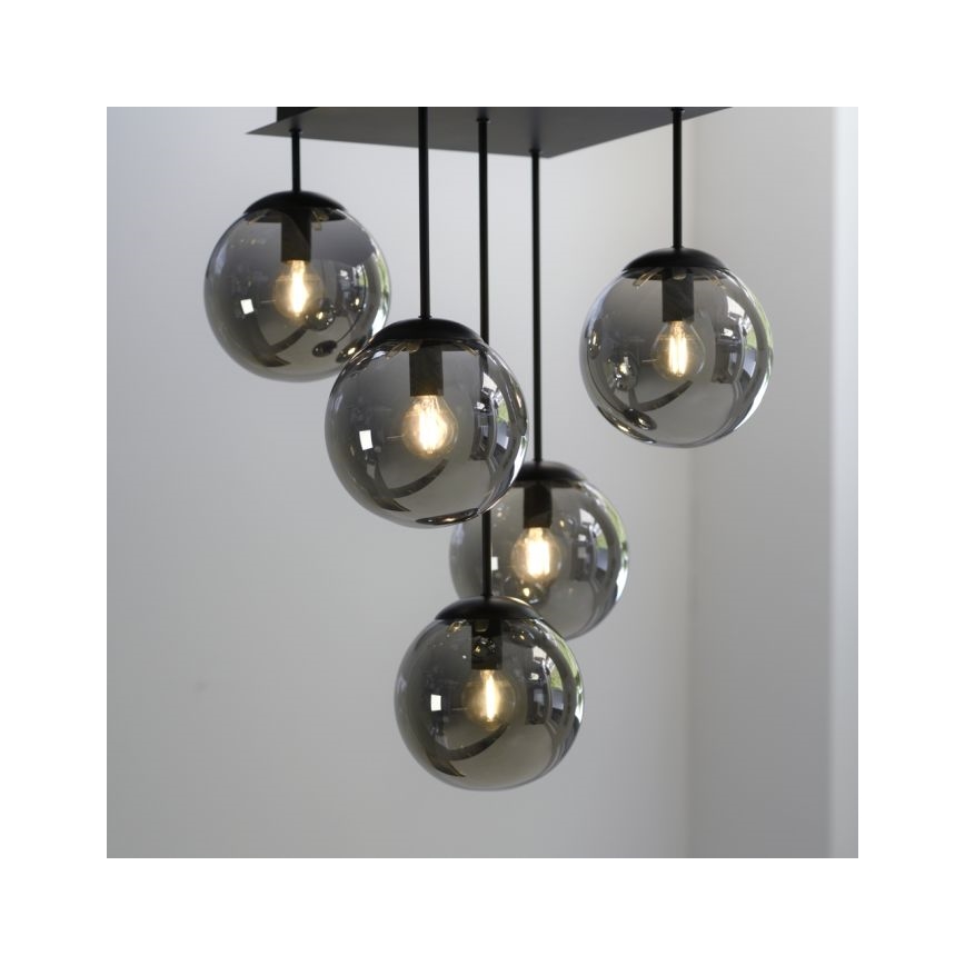 JUST LIGHT. 14602-18 - Viseći luster WIDOW 5xE14/25W/230V crno