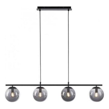 JUST LIGHT. 14604-18 - Luster na sajli WIDOW 4xE14/25W/230V crno