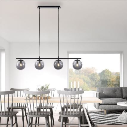 JUST LIGHT. 14604-18 - Luster na sajli WIDOW 4xE14/25W/230V crno