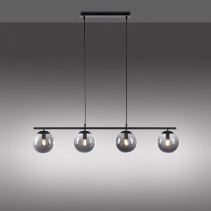 JUST LIGHT. 14604-18 - Luster na sajli WIDOW 4xE14/25W/230V crno