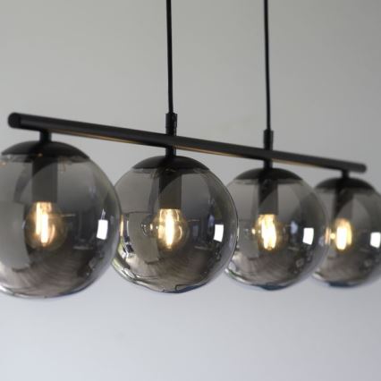 JUST LIGHT. 14604-18 - Luster na sajli WIDOW 4xE14/25W/230V crno