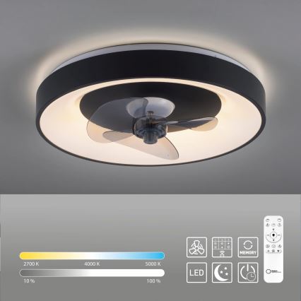 JUST LIGHT. 14644-18 - LED Prigušiva plafonjera sa ventilatorom VENIKA LED/36W/230V pr. 48,6 cm 2700-5000K + Daljinski upravljač