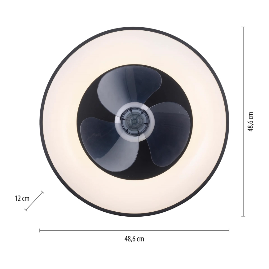 JUST LIGHT. 14644-18 - LED Prigušiva plafonjera sa ventilatorom VENIKA LED/36W/230V pr. 48,6 cm 2700-5000K + Daljinski upravljač