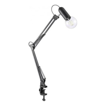 JUST LIGHT. 14773-18 - Stona lampa sa štipaljkom TURN ME 1xE27/60W/230V crno