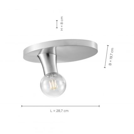 JUST LIGHT. 14777-55 - Plafonjera TURN ME 1xE27/60W/230V mat krom