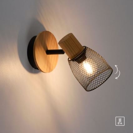 JUST LIGHT. 15191-79 - Zidna reflektorska lampa TAMIS 1xE14/10W/230V bor