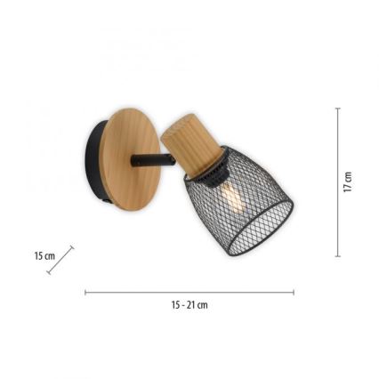 JUST LIGHT. 15191-79 - Zidna reflektorska lampa TAMIS 1xE14/10W/230V bor