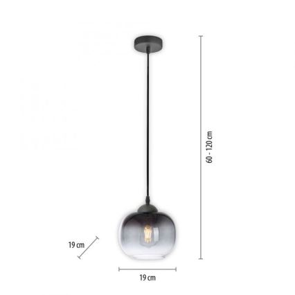 JUST LIGHT. 15420-18 - Luster na sajli ZEA 1xE27/25W/230V crno