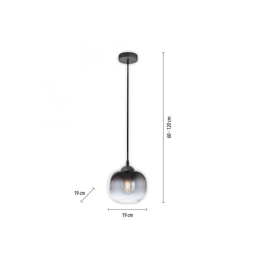 JUST LIGHT. 15420-18 - Luster na sajli ZEA 1xE27/25W/230V crno