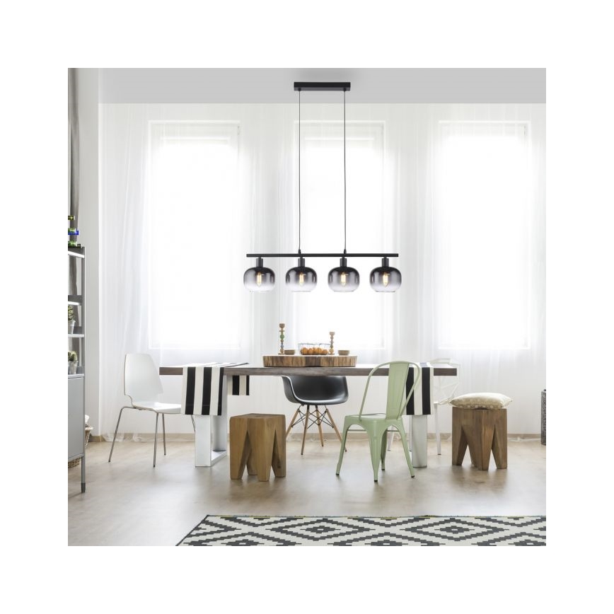 JUST LIGHT. 15421-18 - Luster na sajli ZEA 4xE14/25W/230V crno