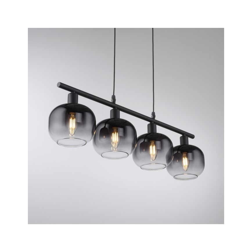 JUST LIGHT. 15421-18 - Luster na sajli ZEA 4xE14/25W/230V crno