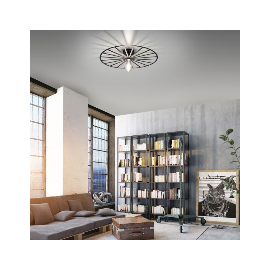 JUST LIGHT. 15636-18 - Plafonjera SPIKE 1xE27/40W/230V pr. 50 cm crno