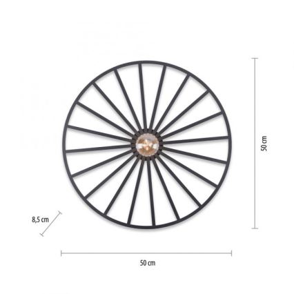 JUST LIGHT. 15636-18 - Plafonjera SPIKE 1xE27/40W/230V pr. 50 cm crno
