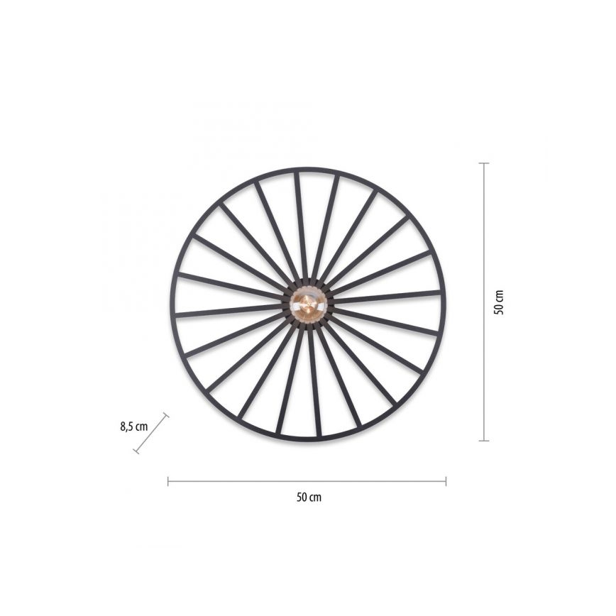 JUST LIGHT. 15636-18 - Plafonjera SPIKE 1xE27/40W/230V pr. 50 cm crno