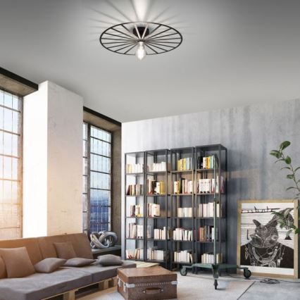 JUST LIGHT. 15636-18 - Plafonsko svetlo SPIKE 1xE27/40W/230V prečnik 50 cm crno