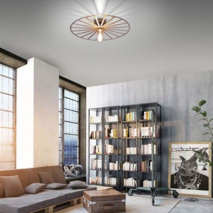 JUST LIGHT. 15636-60 - Plafonjera SPIKE 1xE27/40W/230V pr. 50 cm mesing