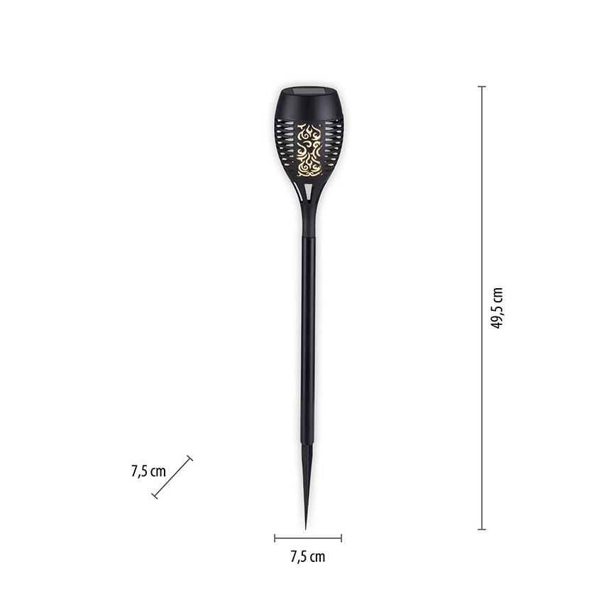 JUST LIGHT. 19106-18-3 - Set 3x LED Solarno svetlo FACKEL LED/0,24W/3,7V IP44 crno