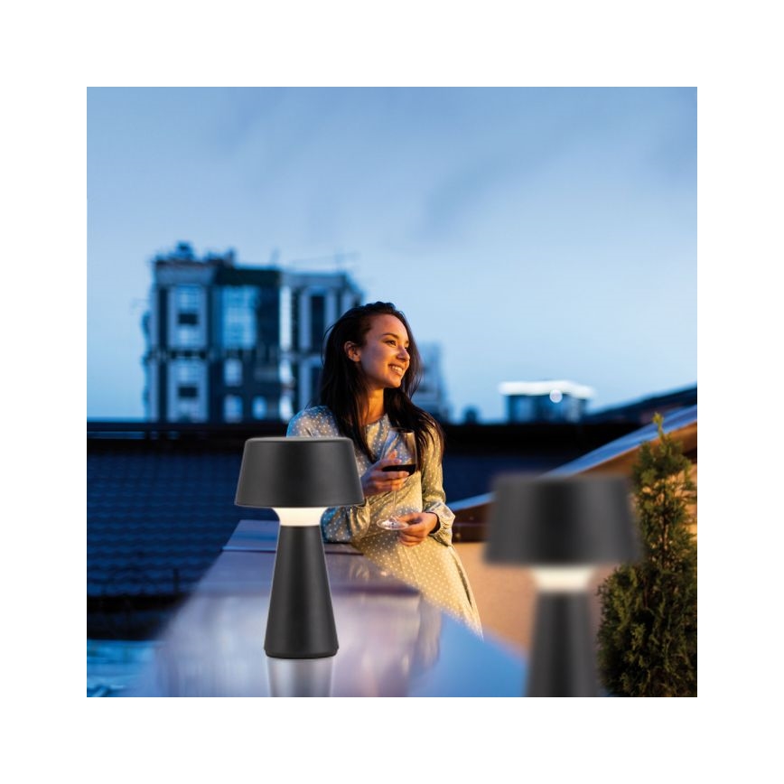 JUST LIGHT. 19260-18 - LED prigušiva spoljna lampa na dodir ABERA LED/3W/3,7V 2000 mAh USB IP54 crna