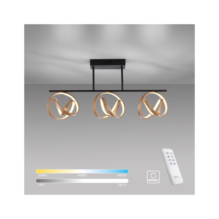 JUST LIGHT. 6245-18 - LED Prigušivi nadgradni luster LOOP 3xLED/11W/230V 2700-5000K + Daljinski upravljač