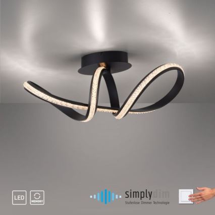 JUST LIGHT. 8475-18 - LED Prigušivi nadgradni luster BRILLA LED/29W/230V crno