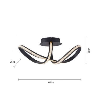 JUST LIGHT. 8475-18 - LED Prigušivi nadgradni luster BRILLA LED/29W/230V crno