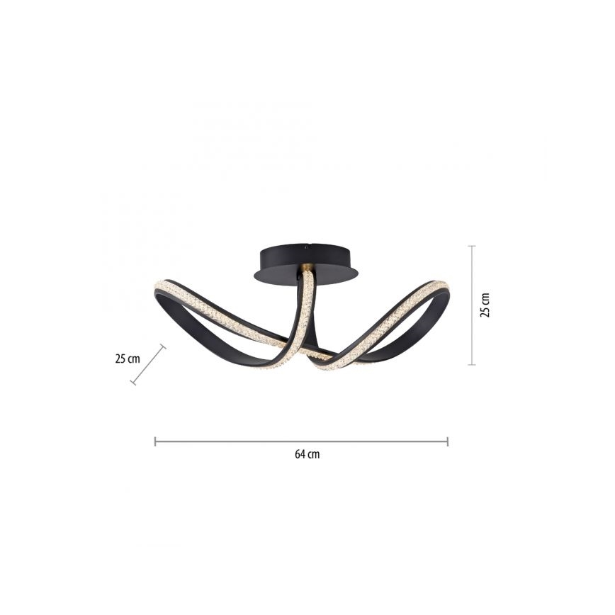 JUST LIGHT. 8475-18 - LED Prigušivi nadgradni luster BRILLA LED/29W/230V crno