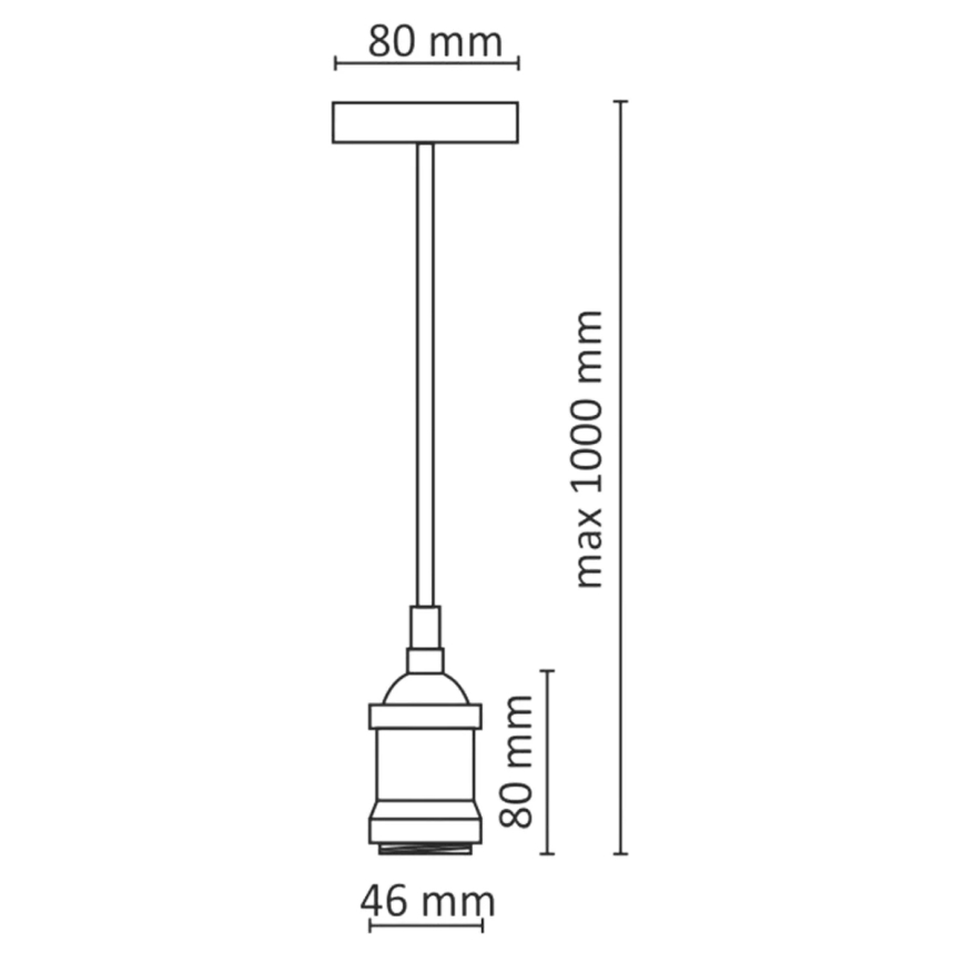Kabl za napajanje 1xE27/20W/230V sjajni krom