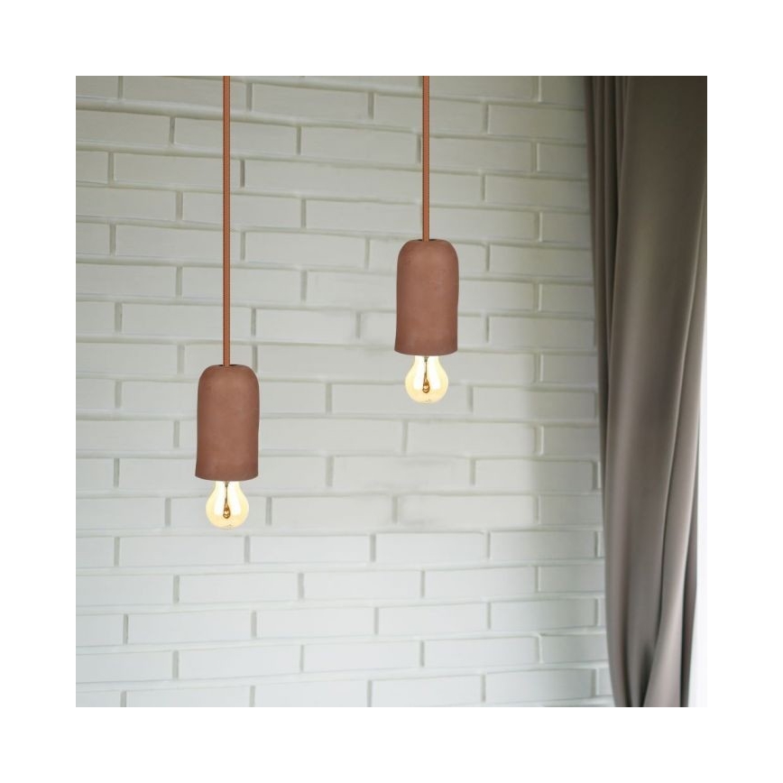 Kabl za napajanje 1xE27/60W/230V beton/braon