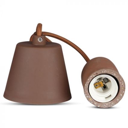 Kabl za napajanje 1xE27/60W/230V beton/braon