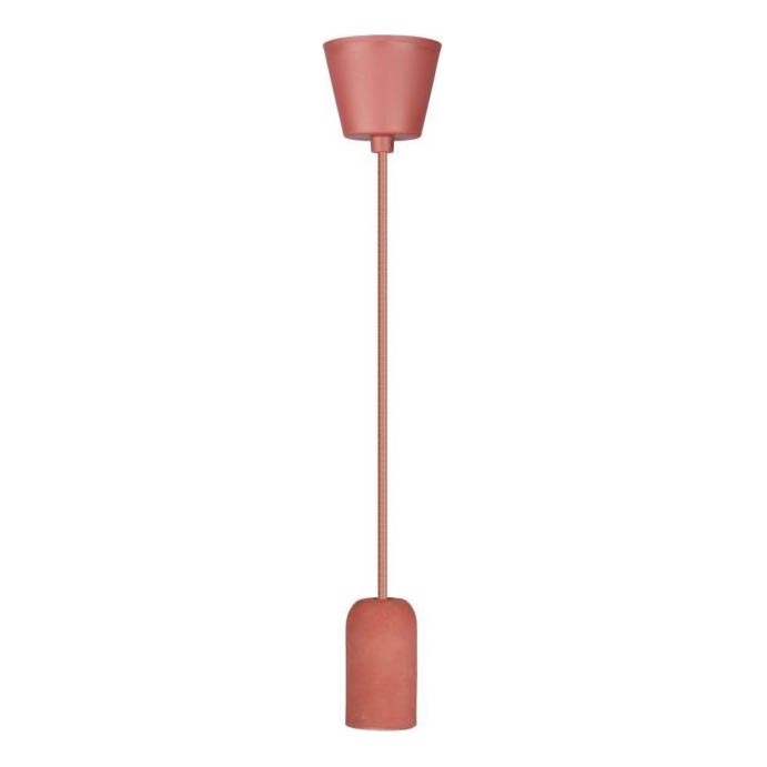 Kabl za napajanje 1xE27/60W/230V beton/crveno