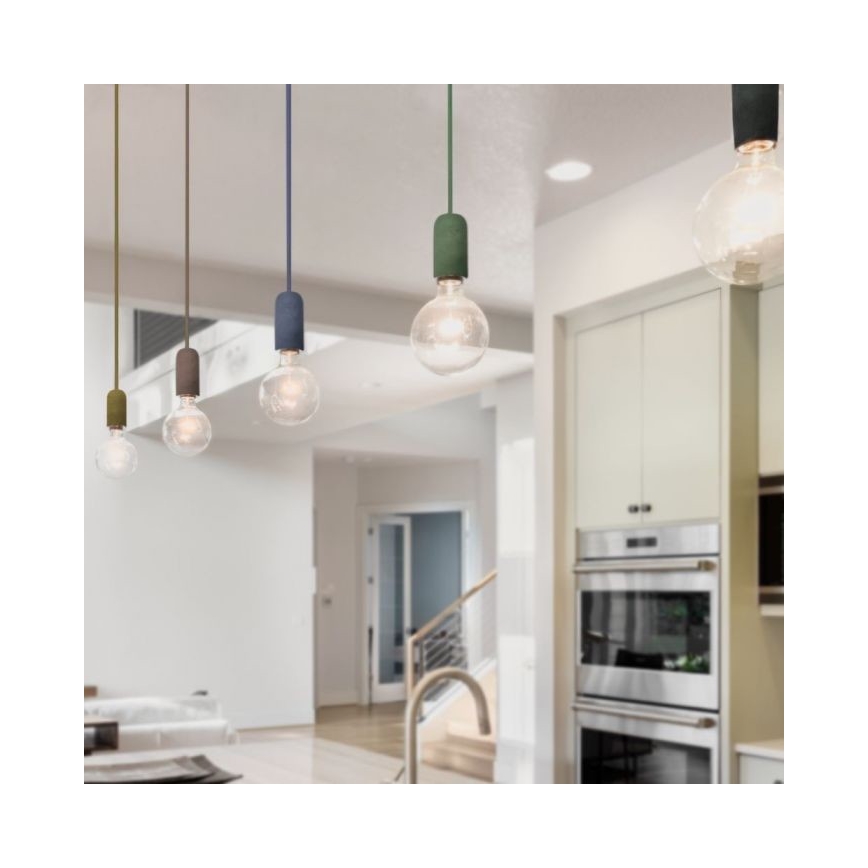 Kabl za napajanje 1xE27/60W/230V beton/crveno