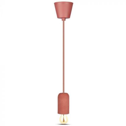 Kabl za napajanje 1xE27/60W/230V beton/crveno