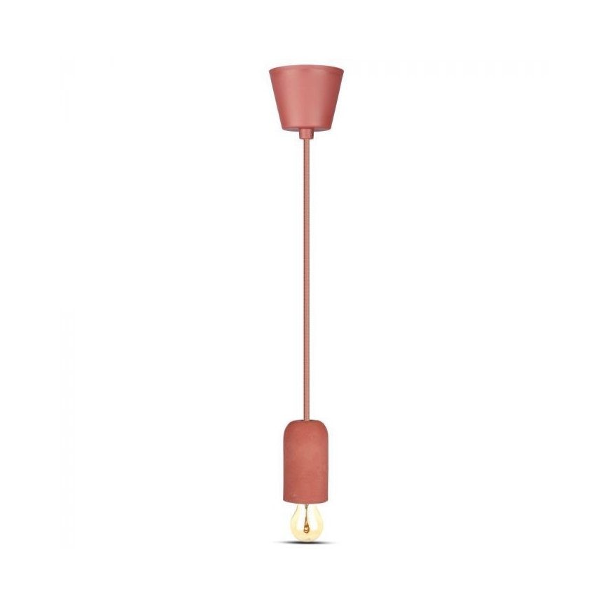 Kabl za napajanje 1xE27/60W/230V beton/crveno