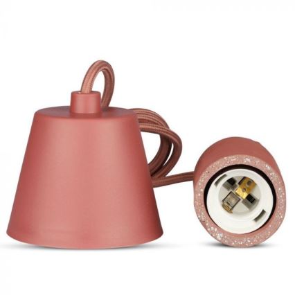 Kabl za napajanje 1xE27/60W/230V beton/crveno