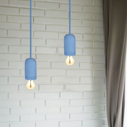 Kabl za napajanje 1xE27/60W/230V beton/plava