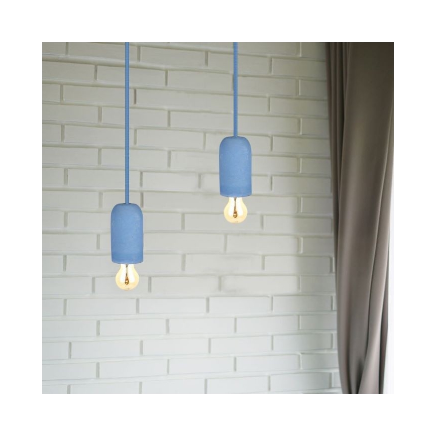 Kabl za napajanje 1xE27/60W/230V beton/plava